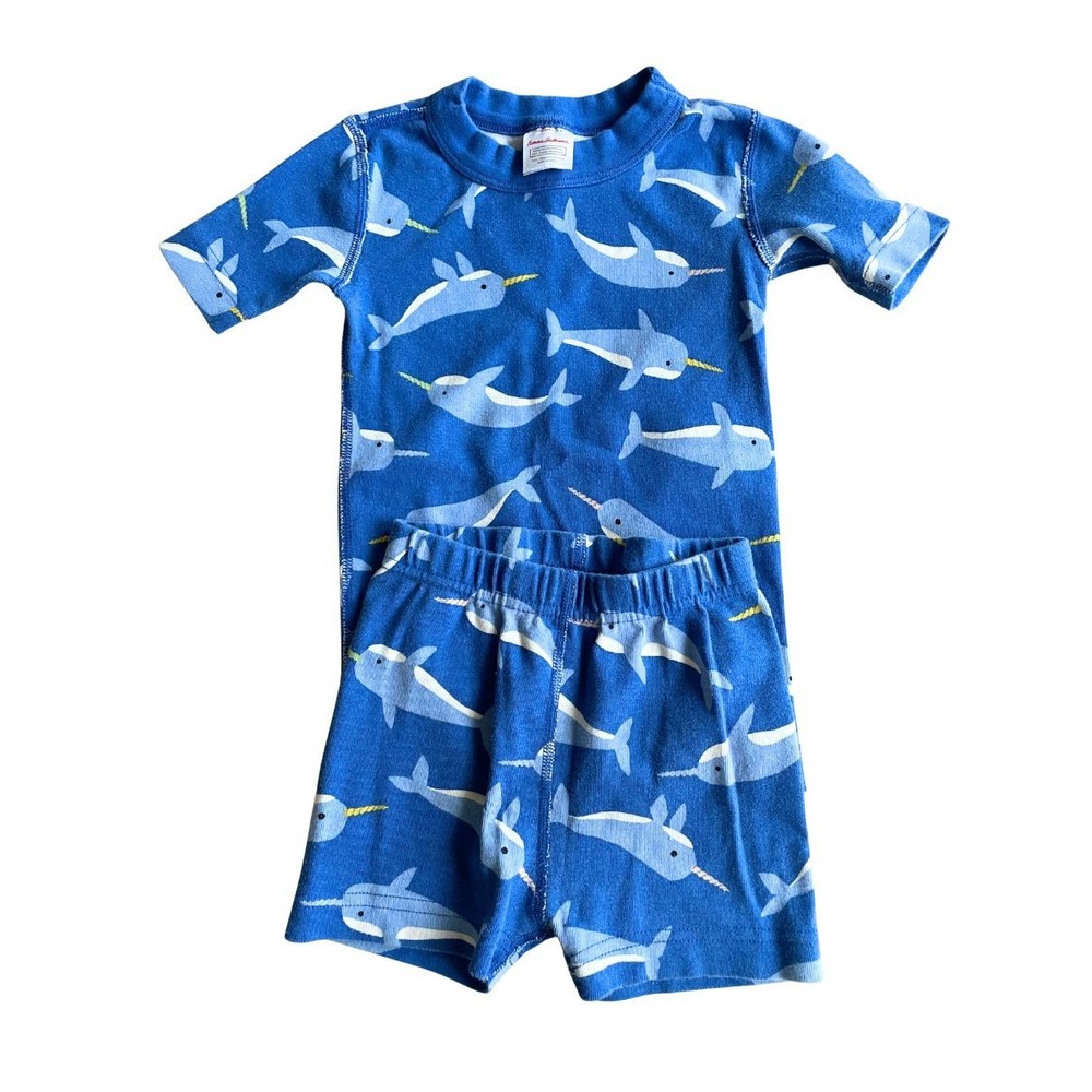 Hanna Andersson 100% Organic Cotton Short John Pajama Set, Sz 4, Nawhals